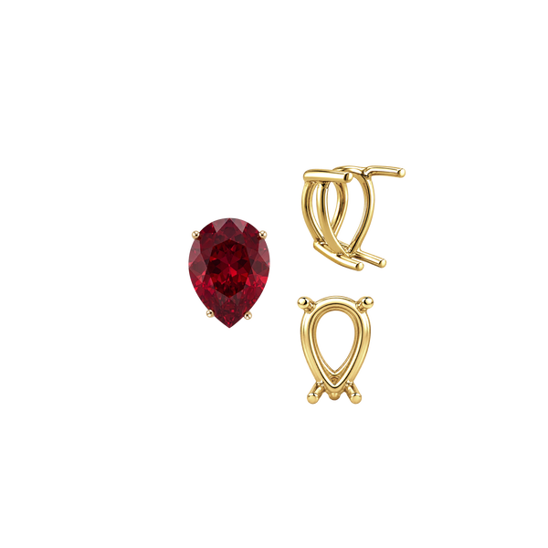 Four Prong Pear Shape Wire Basket Settings in 14K Gold (4.25 x 2.50 mm - 20.00 x 12.00 mm)