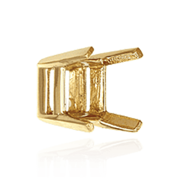 Four Prong Square Heavy Wire Basket Settings in 14K Gold (2.00 mm - 13.50 mm)