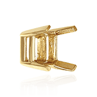 Four Prong Square Heavy Wire Basket Settings in 18K Gold (4.50 mm - 8.00 mm)