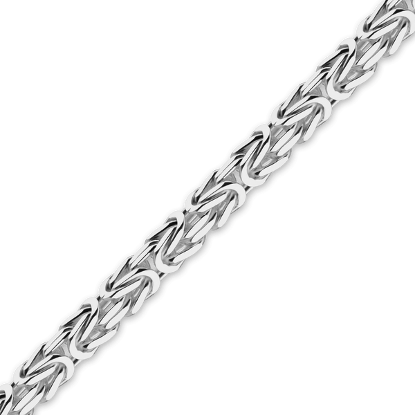 Bulk / Spooled Square Byzantine Handmade Chain in Sterling Silver (2.40 mm - 8.30 mm)