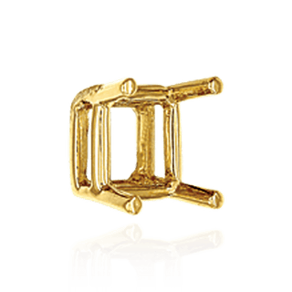 Four Prong Square Wire Basket Settings in 18K Gold (3.00 mm - 7.50 mm)