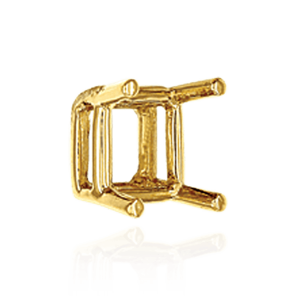 Four Prong Square Wire Basket Settings in 14K Gold (2.00 mm - 10.75 mm)