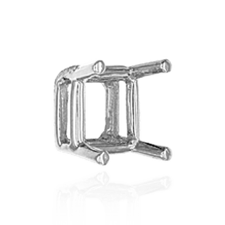 Four Prong Square Wire Basket Settings in Sterling Silver (2.50 mm - 10.25 mm)