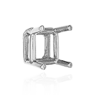 Four Prong Square Wire Basket Settings in Sterling Silver (2.00 mm - 10.75 mm)