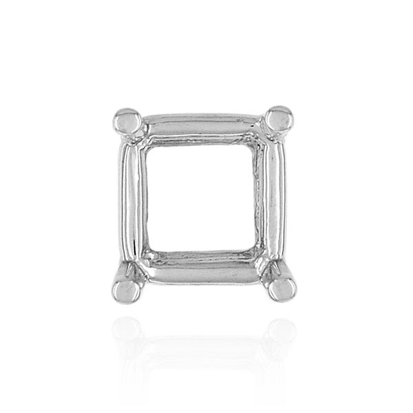 Four Prong Square Wire Basket Settings in Sterling Silver (2.00 mm - 10.75 mm)
