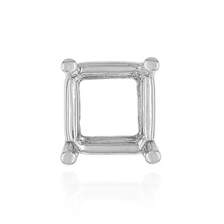 Four Prong Square Wire Basket Settings in Sterling Silver (2.00 mm - 10.75 mm)