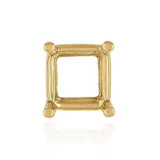 Four Prong Square Wire Basket Settings in 18K Gold (3.00 mm - 7.50 mm)
