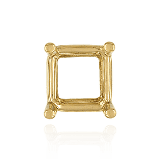 Four Prong Square Wire Basket Settings in 18K Gold (2.50 mm - 7.00 mm)