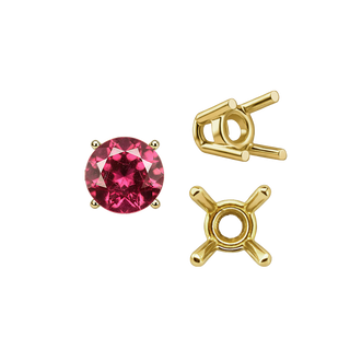 Four Prong Round Wire Basket Settings in 18K Gold (1.75 mm - 11.00 mm)