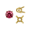 Four Prong Round Wire Basket Settings in 14K Gold (1.75 mm - 11.00 mm)