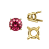 Four Prong Round Wire Basket Settings in 14K Gold (1.75 mm - 11.00 mm)