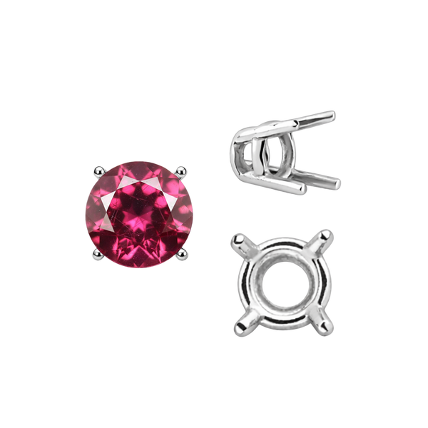 Four Prong Round Wire Basket Settings in Platinum (1.75 mm - 11.00 mm)