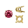 Four Prong Round Wire Basket Settings in 14K Gold (1.75 mm - 11.00 mm)