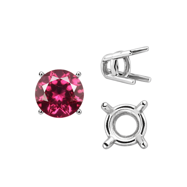 Four Prong Round Wire Basket Settings in 18K Gold (2.00 mm - 11.00 mm)