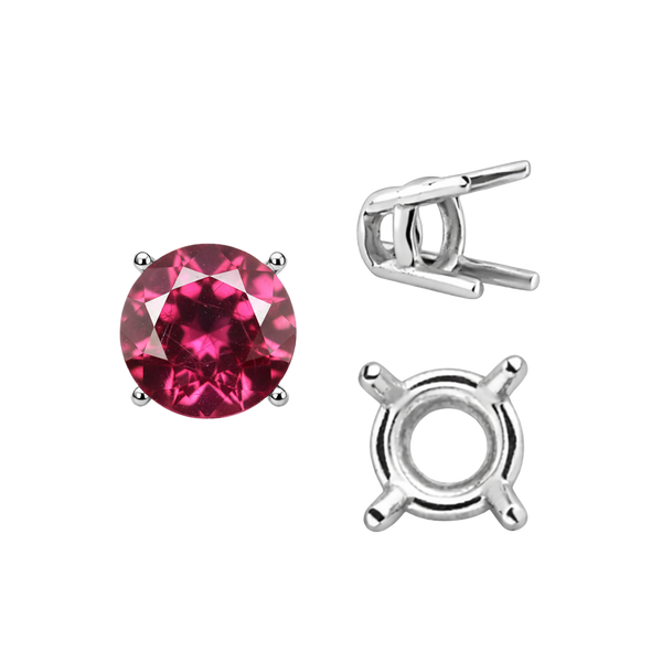 Four Prong Round Wire Basket Settings in Platinum (1.75 mm - 11.00 mm)