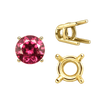 Four Prong Round Wire Basket Settings in 14K Gold (1.75 mm - 11.00 mm)