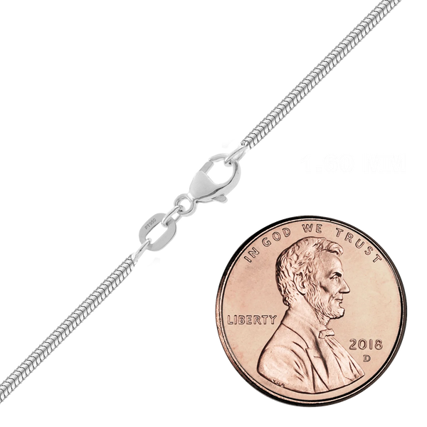 Finished Round Snake Chain in Platinum (1.20 mm - 1.60 mm)