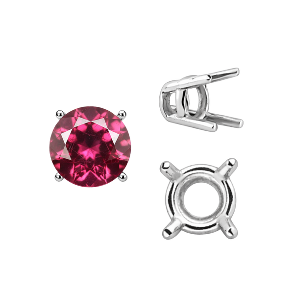 Four Prong Round Wire Basket Settings in Platinum (1.75 mm - 11.00 mm)