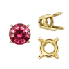 Four Prong Round Wire Basket Settings in 14K Gold (1.75 mm - 11.00 mm)
