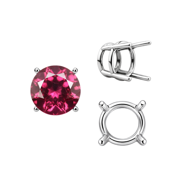 Four Prong Round Wire Basket Settings in 18K Gold (2.00 mm - 11.00 mm)