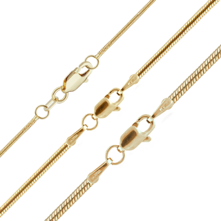 Finished Round Snake Necklace in 18K Yellow Gold (1.00 mm - 1.95 mm)