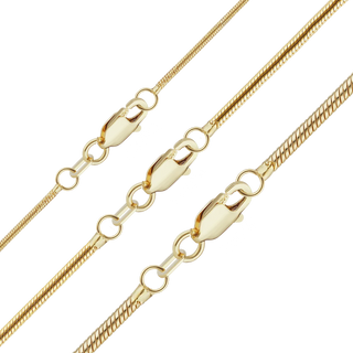 Finished Round Snake Necklace in 14K Yellow Gold (1.00 mm - 1.95 mm)