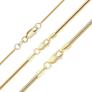 Finished Round Snake Necklace in 18K Yellow Gold (1.00 mm - 1.95 mm)