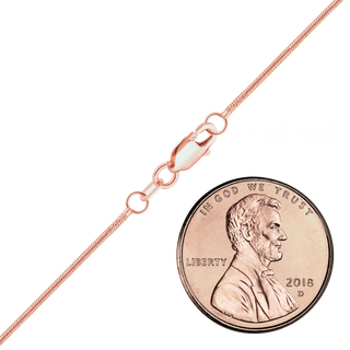 Finished Round Snake Bracelet in 14K Pink Gold (1.00 mm)