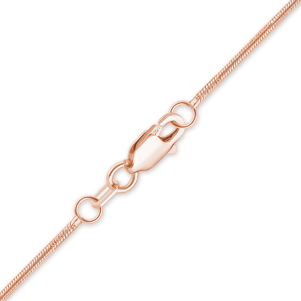 Finished Round Snake Necklace in 14K Pink Gold (1.00 mm)