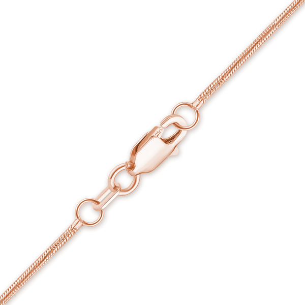 Finished Round Snake Bracelet in 14K Pink Gold (1.00 mm)