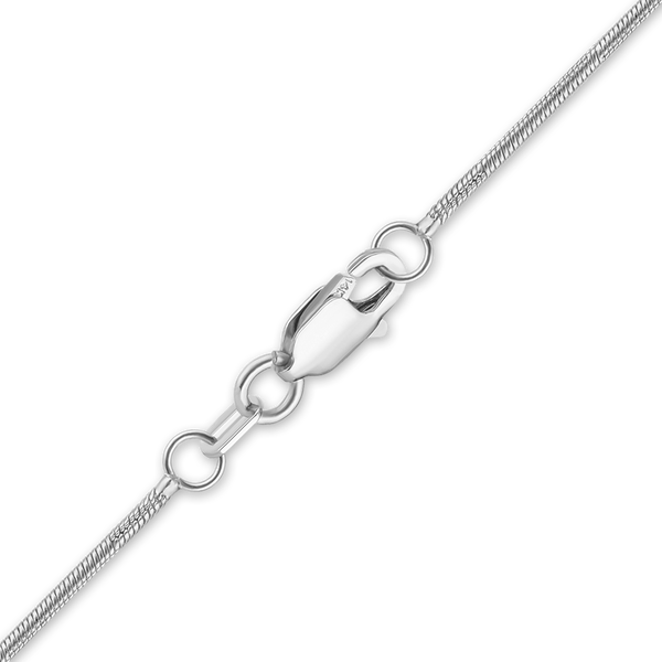 Finished Round Snake Anklet in 14K White Gold (1.00 mm - 1.55 mm)