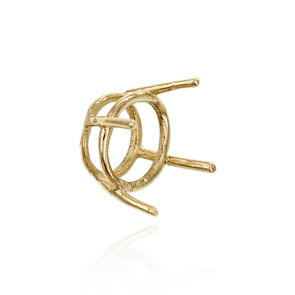 Four Prong Round Wire Basket Settings in 18K Gold (2.00 mm - 11.00 mm)