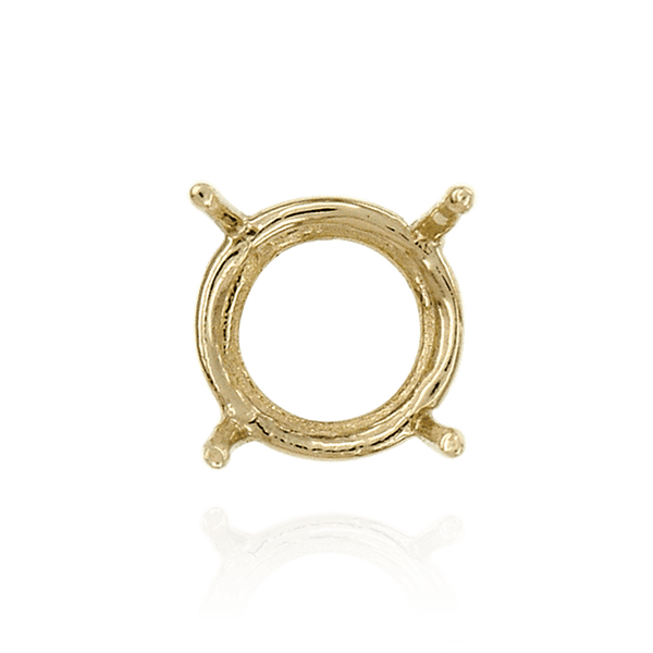 Four Prong Round Wire Basket Settings in 14K Gold (1.75 mm - 11.00 mm)