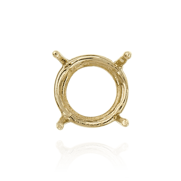 Four Prong Round Wire Basket Settings in 14K Gold (1.75 mm - 11.00 mm)