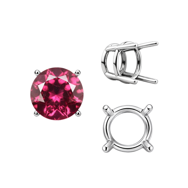 Four Prong Round Wire Basket Settings in Platinum (1.75 mm - 11.00 mm)