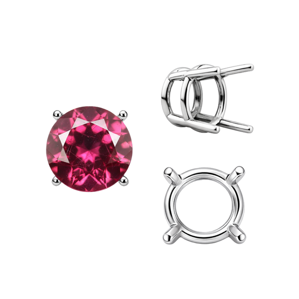 Four Prong Round Wire Basket Settings in 18K Gold (2.00 mm - 11.00 mm)