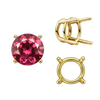 Four Prong Round Wire Basket Settings in 14K Gold (1.75 mm - 11.00 mm)