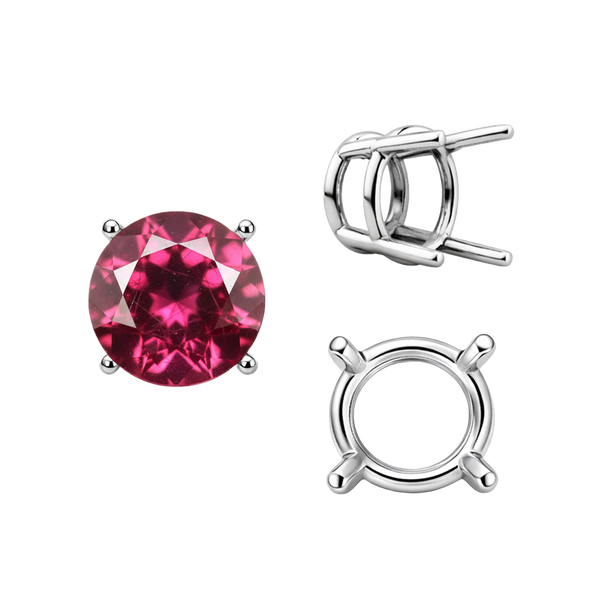 Four Prong Round Wire Basket Settings in 18K Gold (2.00 mm - 11.00 mm)