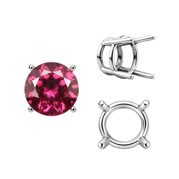 Four Prong Round Wire Basket Settings in 18K Gold (2.00 mm - 11.00 mm)