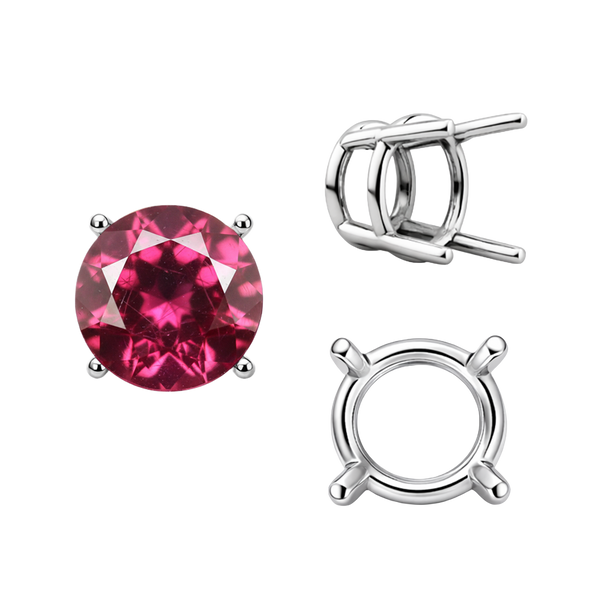 Four Prong Round Wire Basket Settings in 18K Gold (2.00 mm - 11.00 mm)