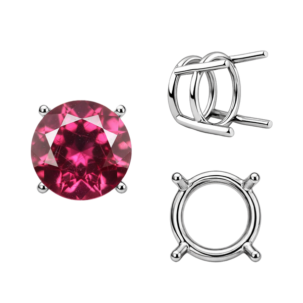 Four Prong Round Wire Basket Settings in Platinum (1.75 mm - 11.00 mm)