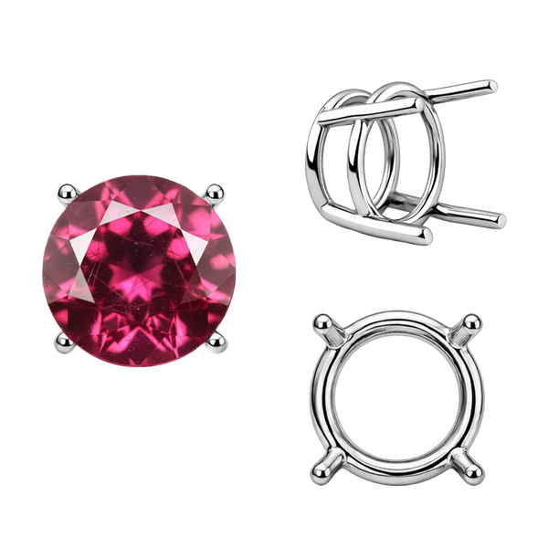 Four Prong Round Wire Basket Settings in Platinum (1.75 mm - 11.00 mm)