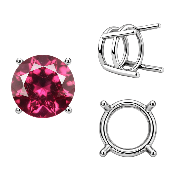 Four Prong Round Wire Basket Settings in 14K Gold (1.75 mm - 11.00 mm)