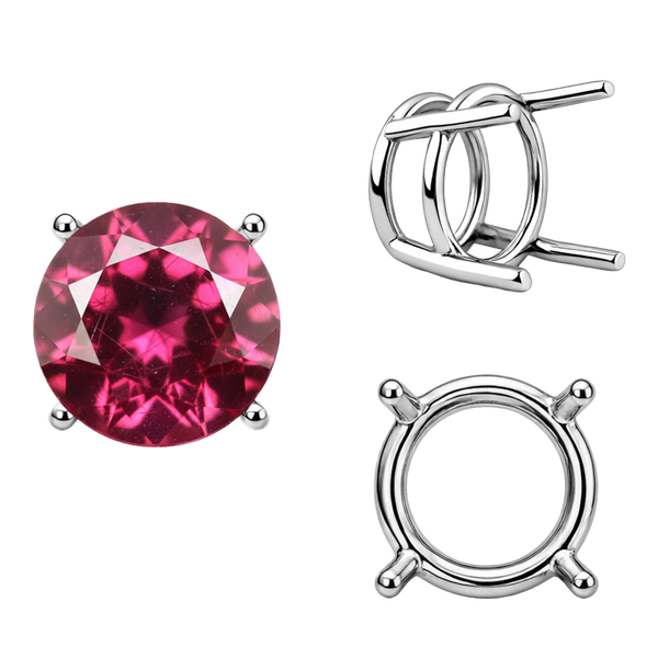 Four Prong Round Wire Basket Settings in 18K Gold (2.00 mm - 11.00 mm)