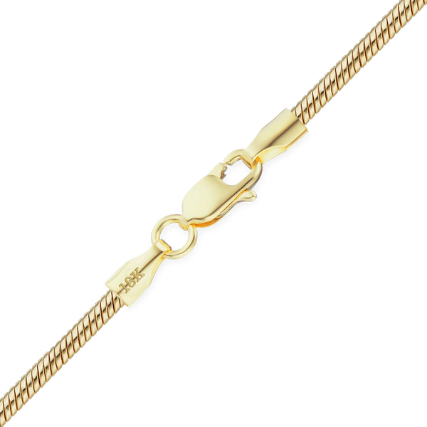 Finished Round Snake Necklace in 18K Yellow Gold (1.00 mm - 1.95 mm)