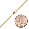 Finished Round Snake Anklet in 14K Yellow Gold (1.00 mm - 1.95 mm)