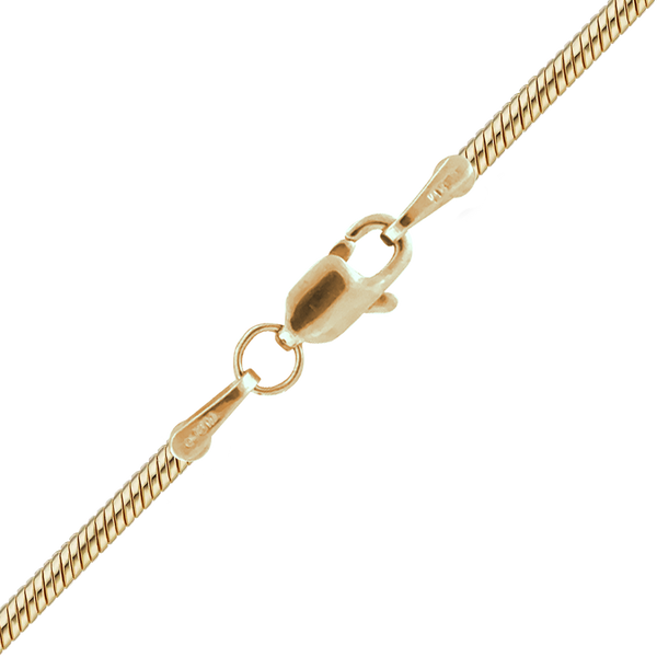 Finished Round Snake Anklet in 14K Yellow Gold (1.00 mm - 1.95 mm)