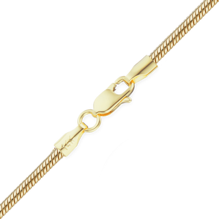 Finished Round Snake Anklet in 14K Yellow Gold (1.00 mm - 1.95 mm)