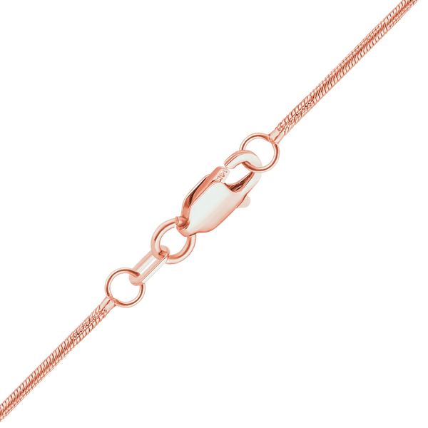 Finished Round Snake Necklace in 14K Pink Gold (1.00 mm)