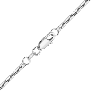 Finished Round Snake Anklet in 14K White Gold (1.00 mm - 1.55 mm)